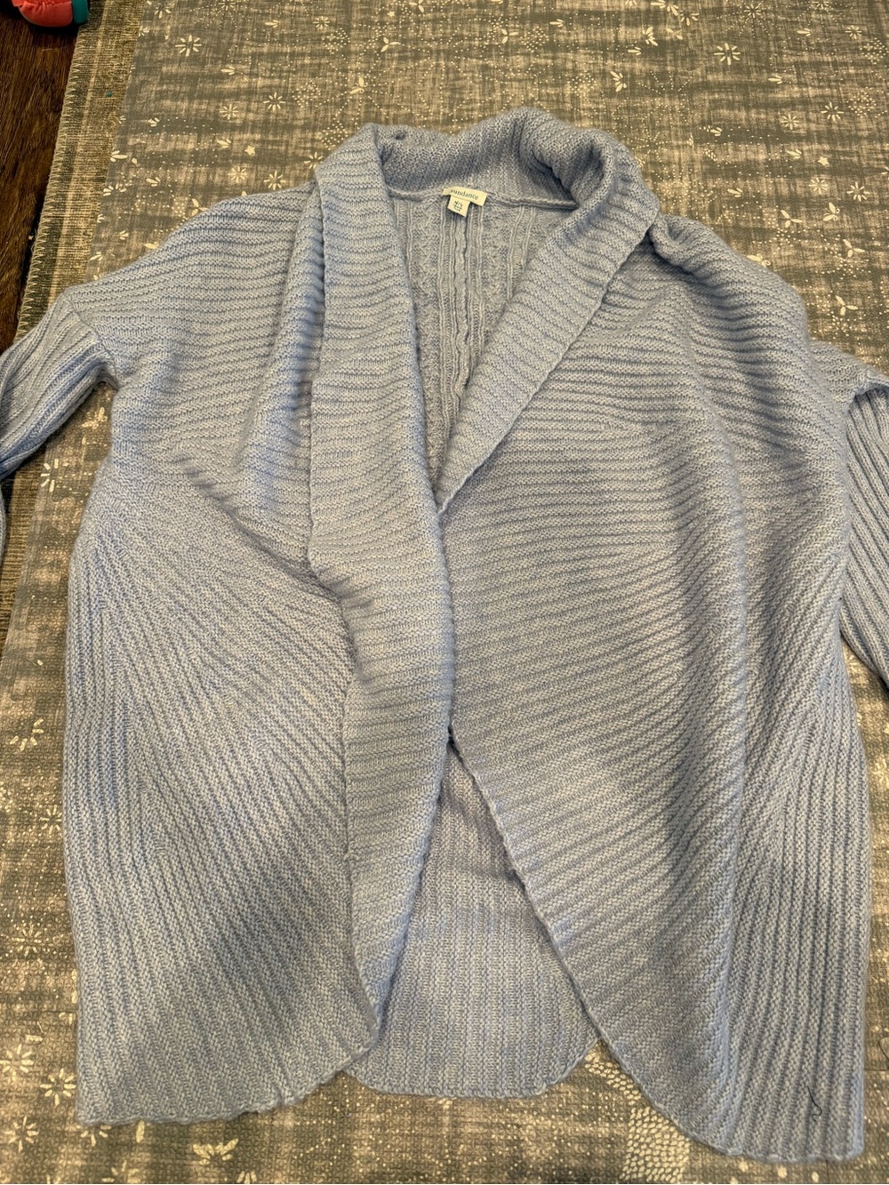 Sundance Light Blue Shawl-Collar Open Cardigan